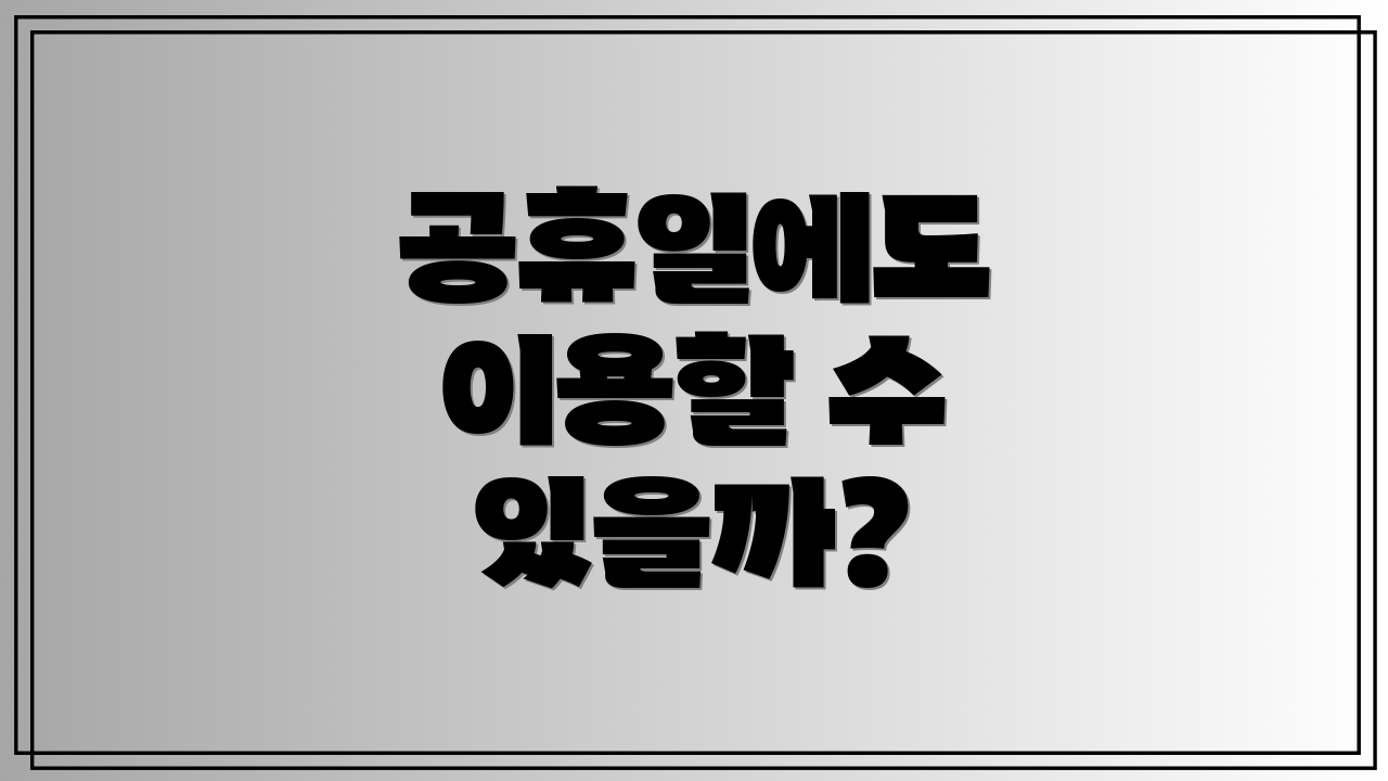 공휴일에도 이용할 수 있을까?