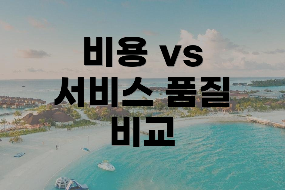 비용 vs 서비스 품질 비교