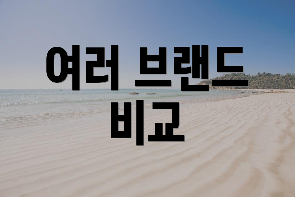 여러 브랜드 비교