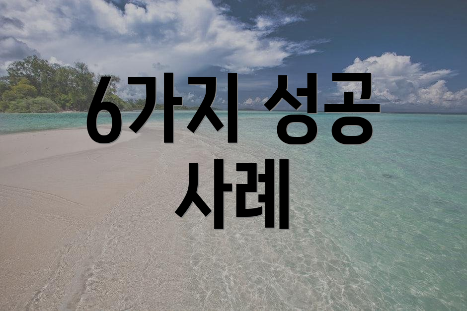 6가지 성공 사례
