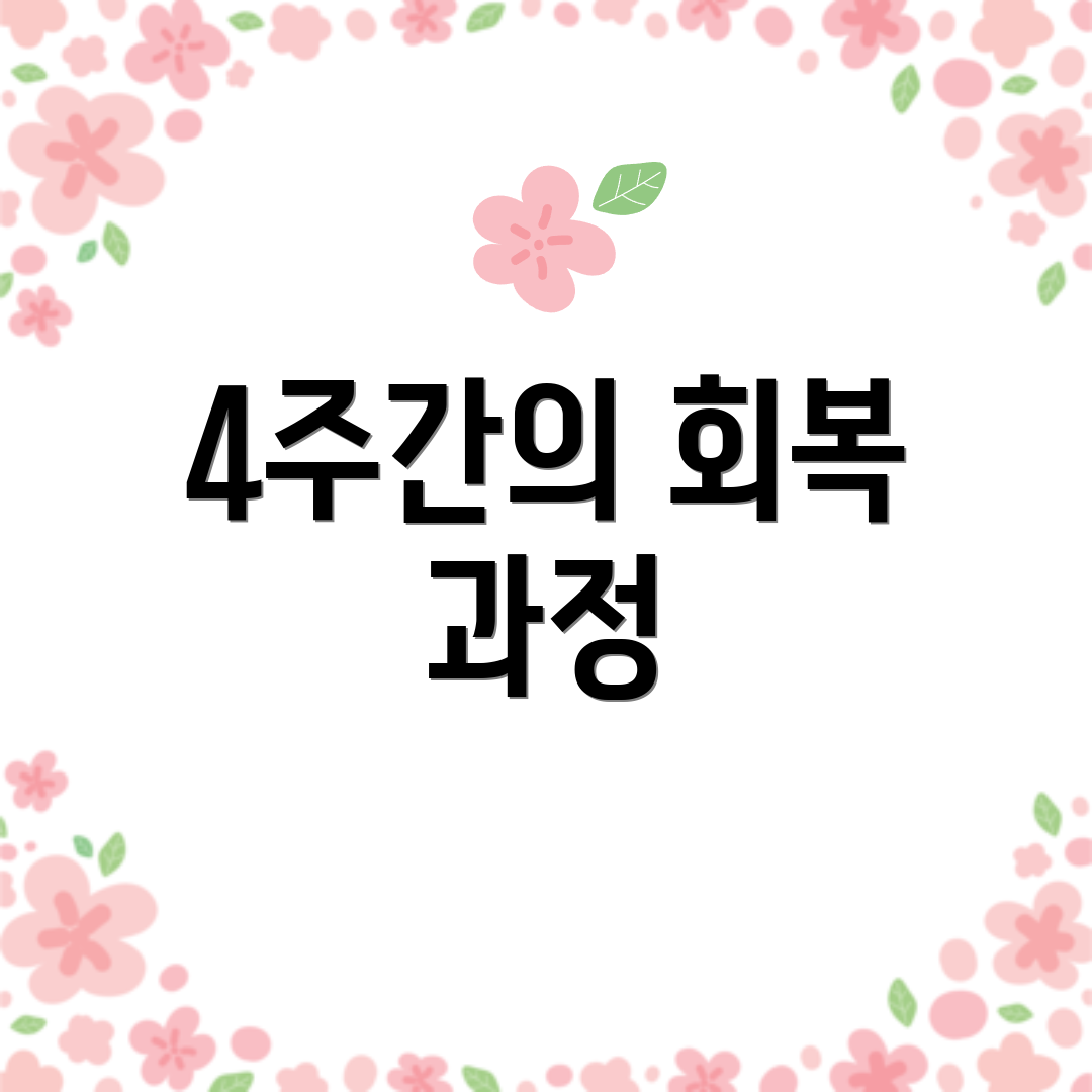 4주간의 회복 과정