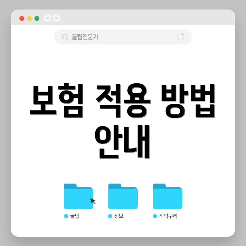 보험 적용 방법 안내