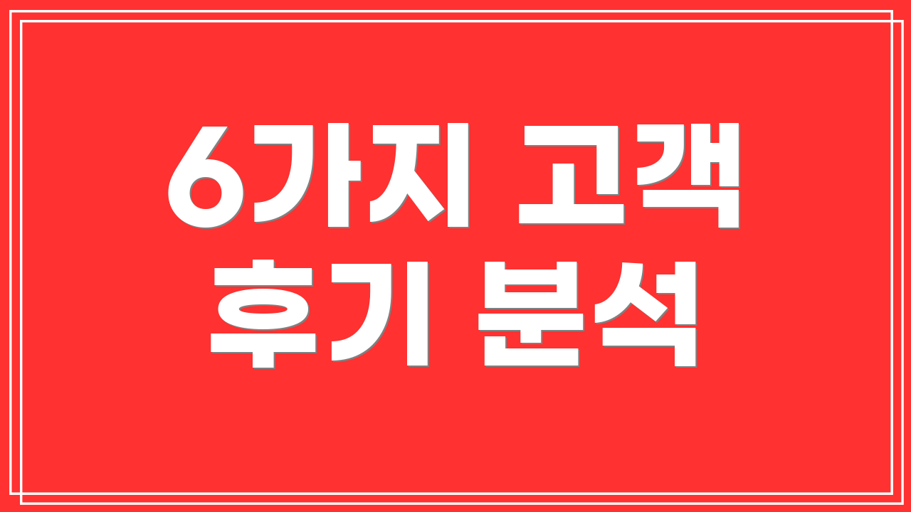 6가지 고객 후기 분석