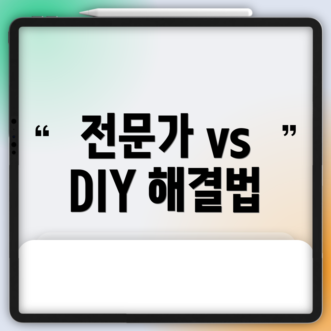전문가 vs DIY 해결법