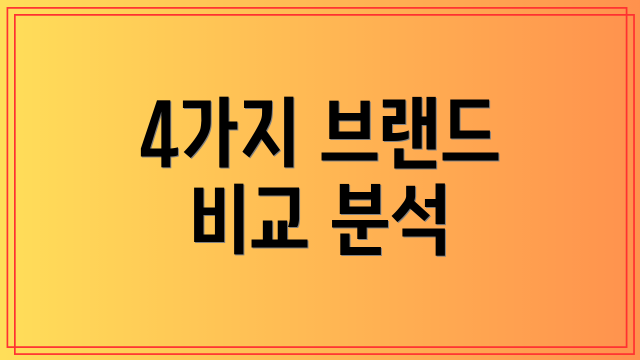 4가지 브랜드 비교 분석