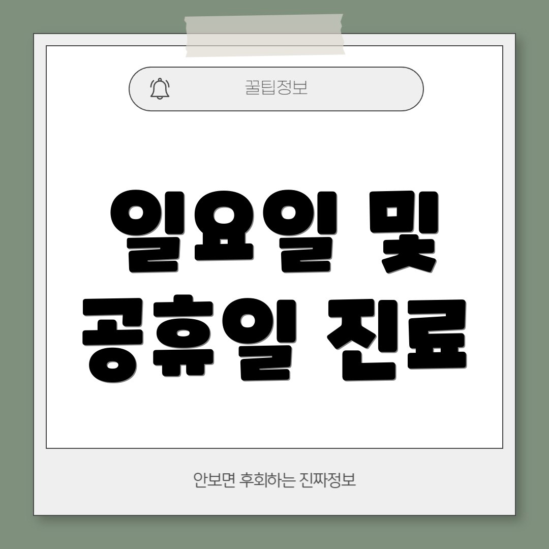 일요일 및 공휴일 진료