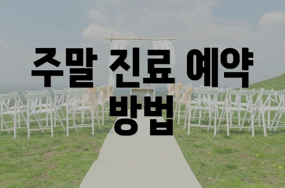 주말 진료 예약 방법