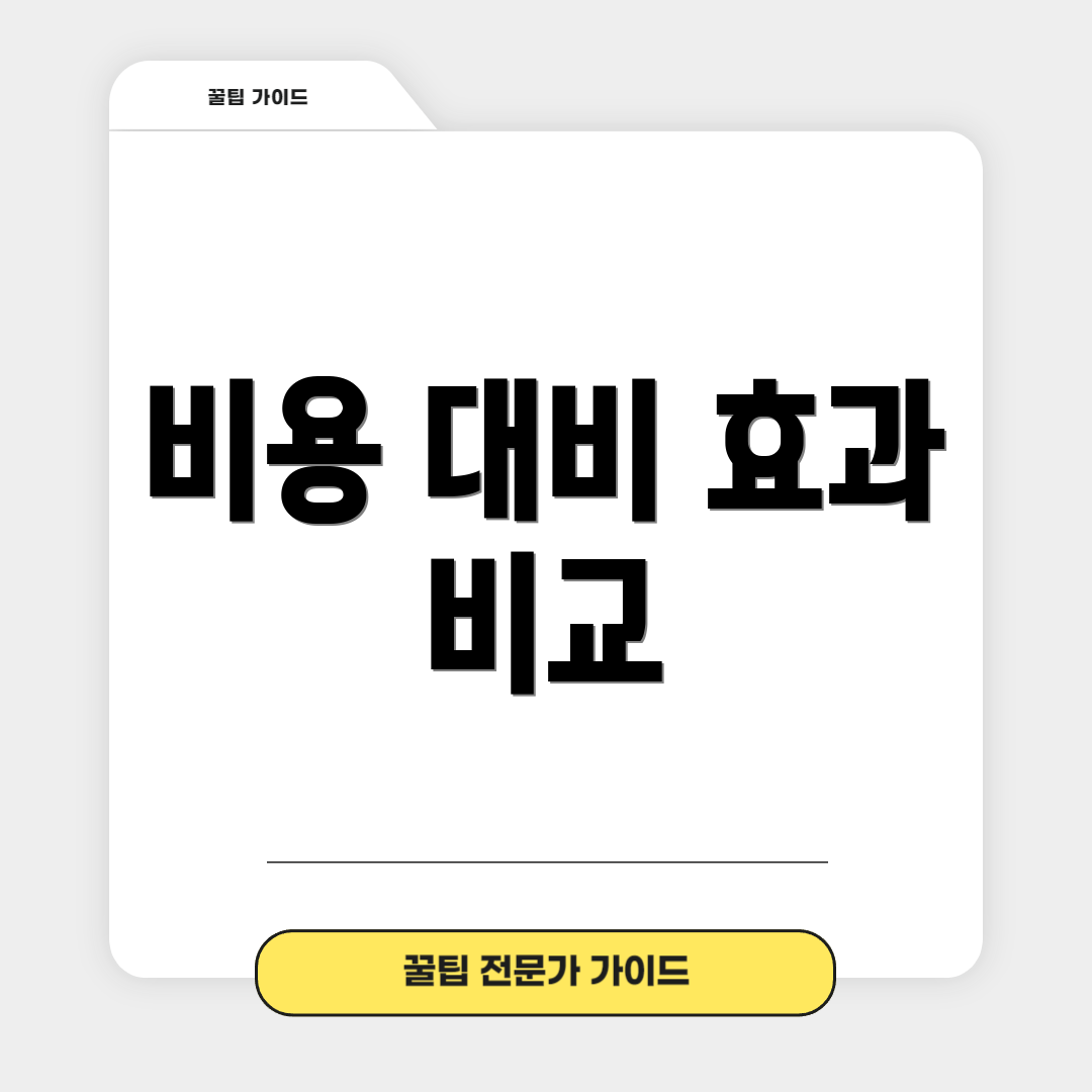 비용 대비 효과 비교