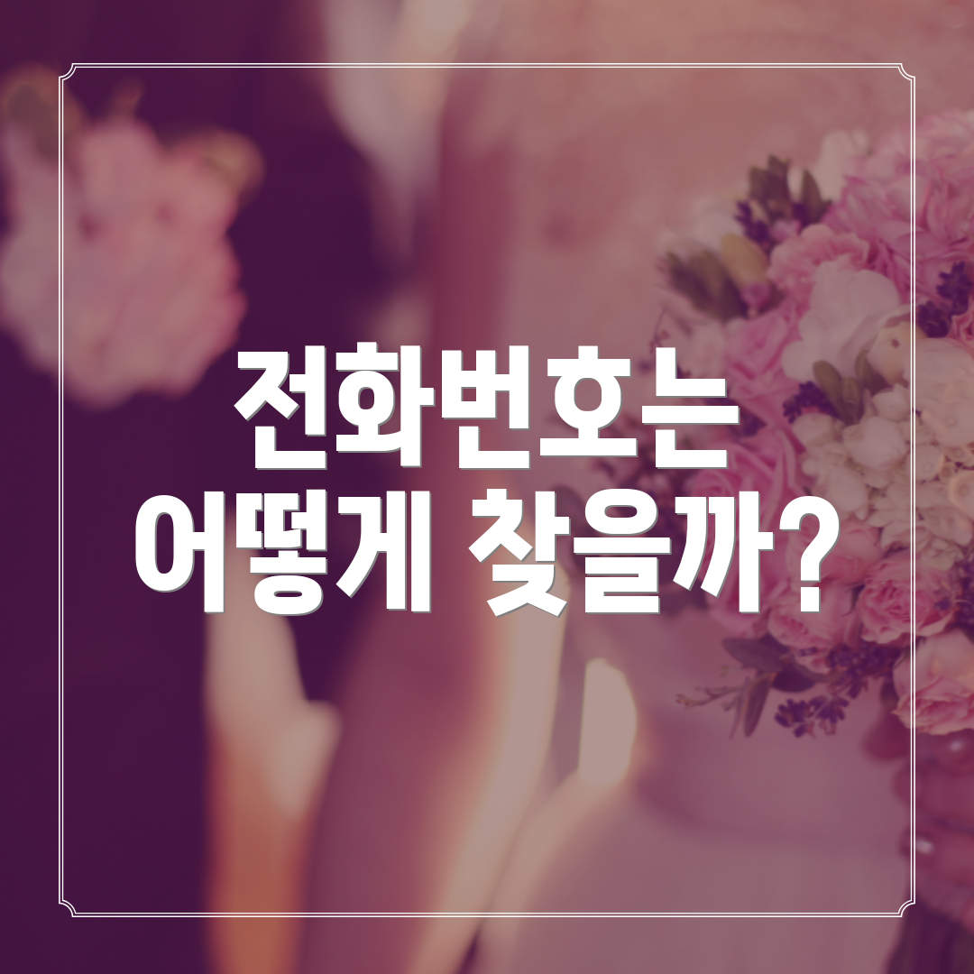 전화번호는 어떻게 찾을까?
