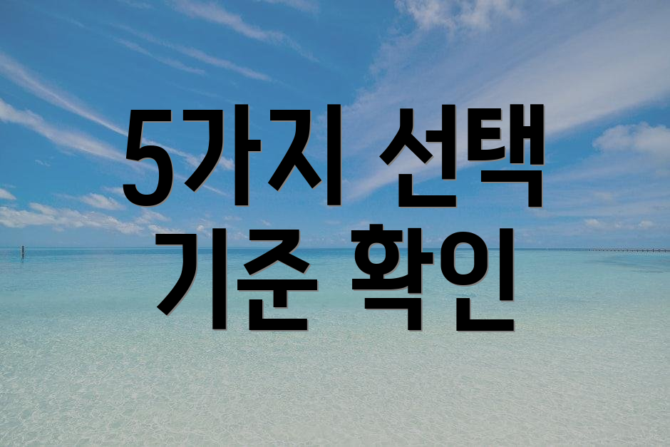 5가지 선택 기준 확인