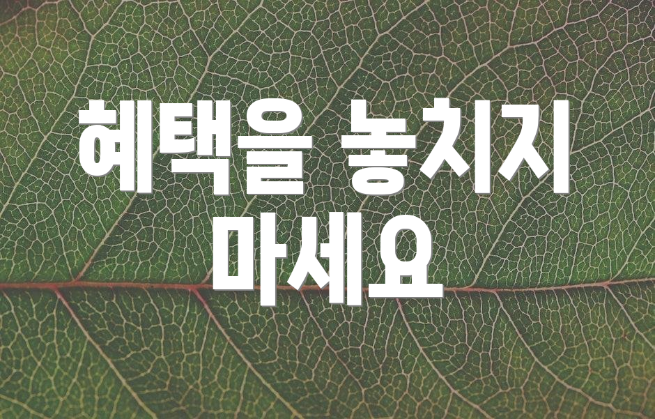 혜택을 놓치지 마세요