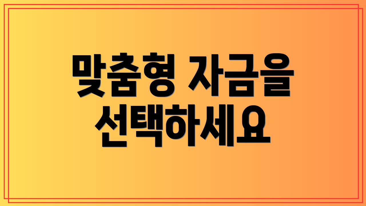 맞춤형 자금을 선택하세요