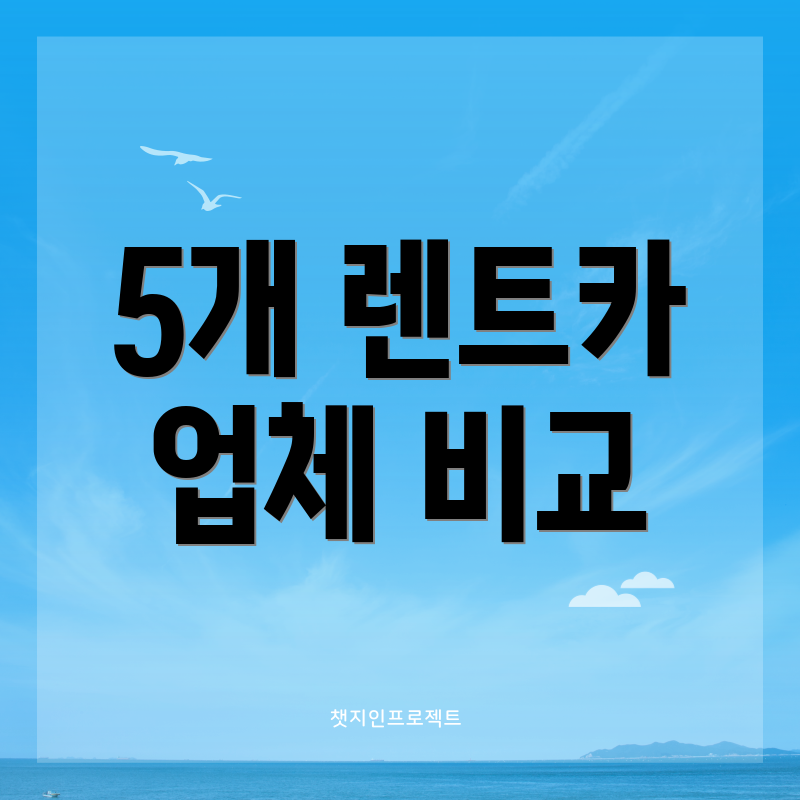 5개 렌트카 업체 비교