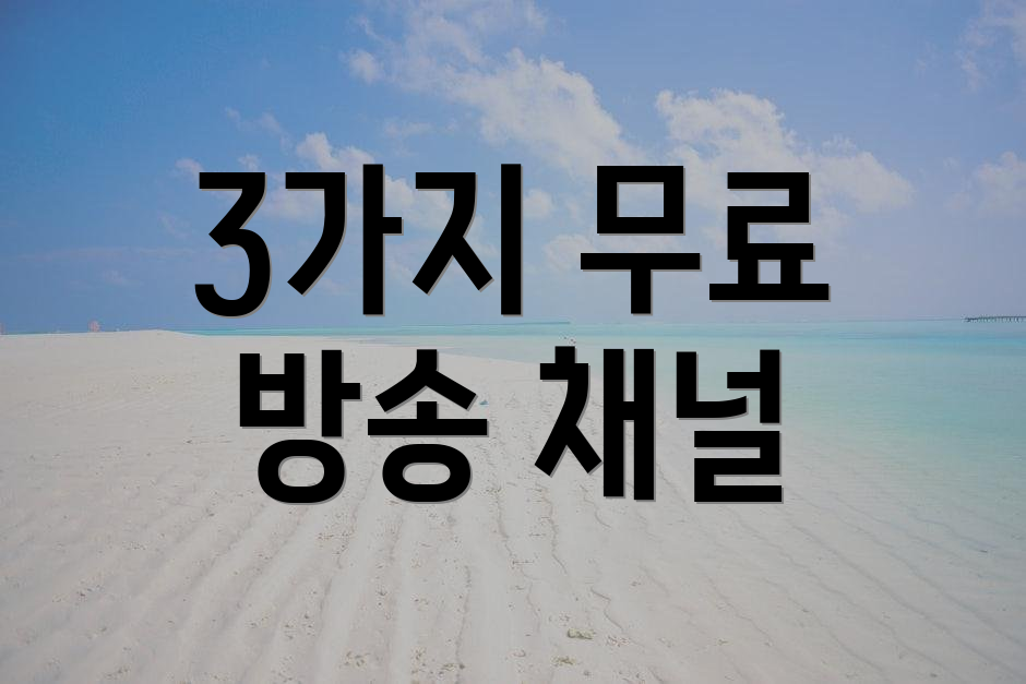 3가지 무료 방송 채널