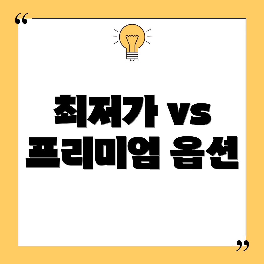 최저가 vs 프리미엄 옵션