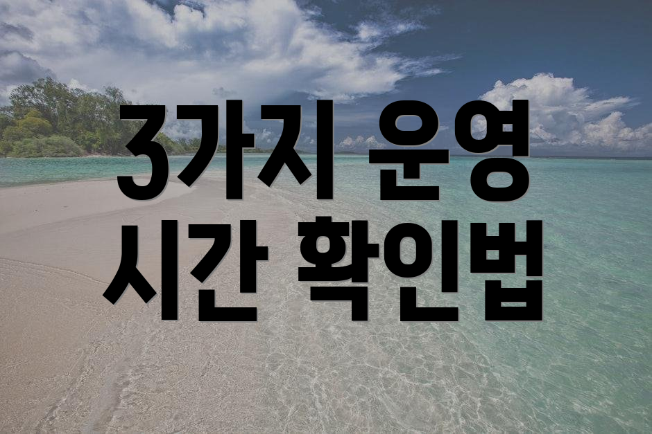 3가지 운영 시간 확인법