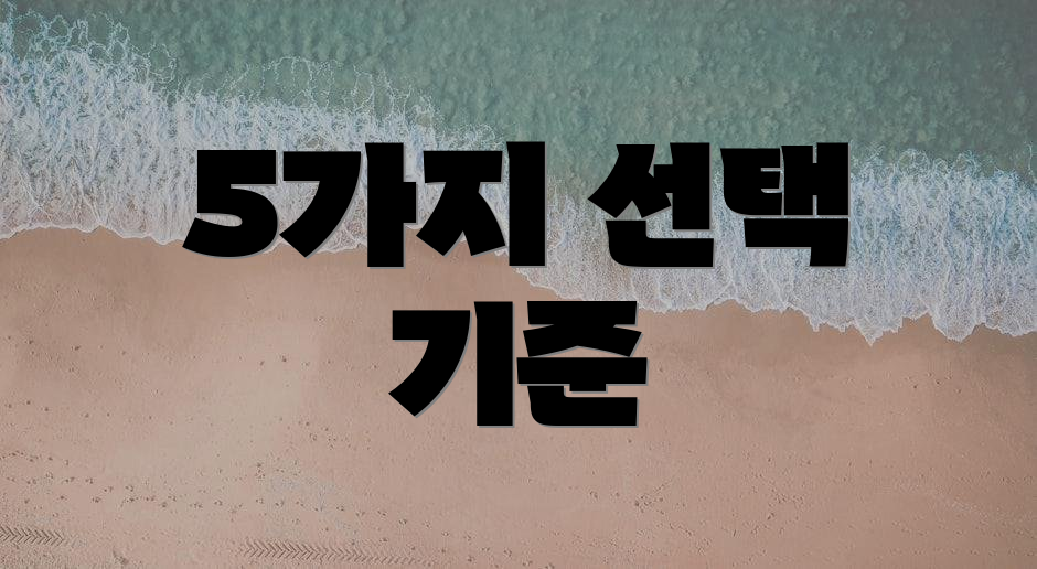 5가지 선택 기준