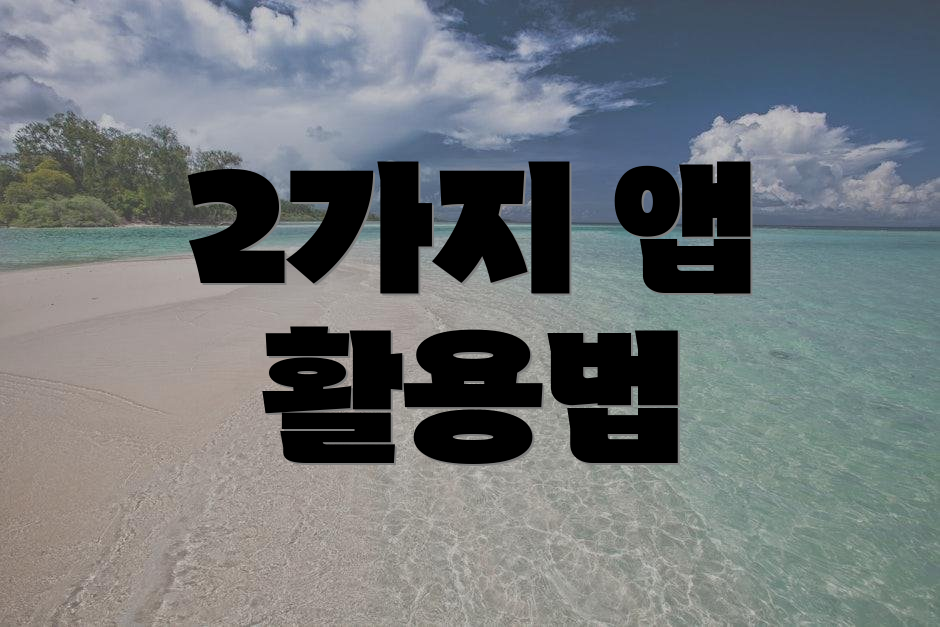 2가지 앱 활용법