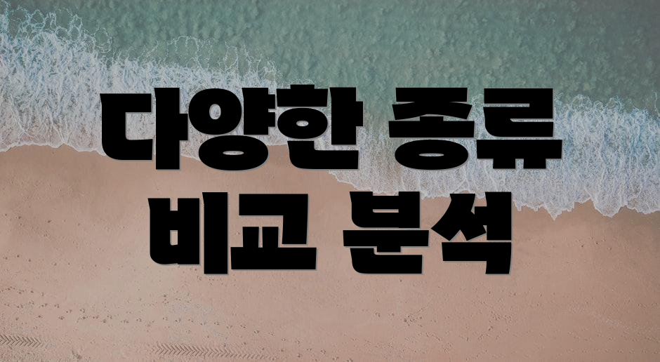 다양한 종류 비교 분석