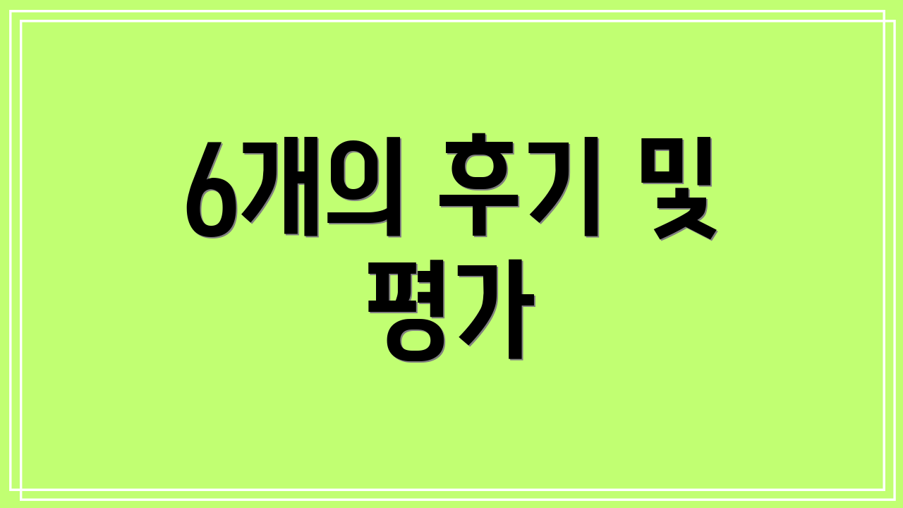 6개의 후기 및 평가
