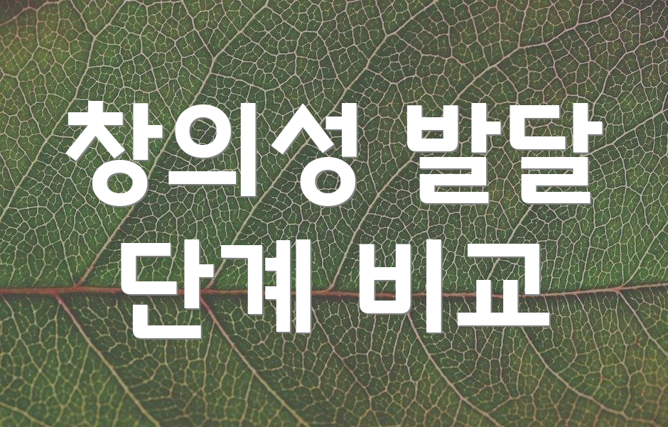 창의성 발달 단계 비교