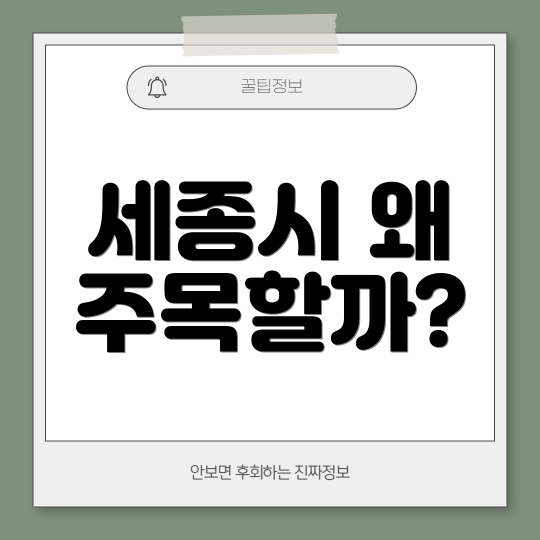 세종시 왜 주목할까?