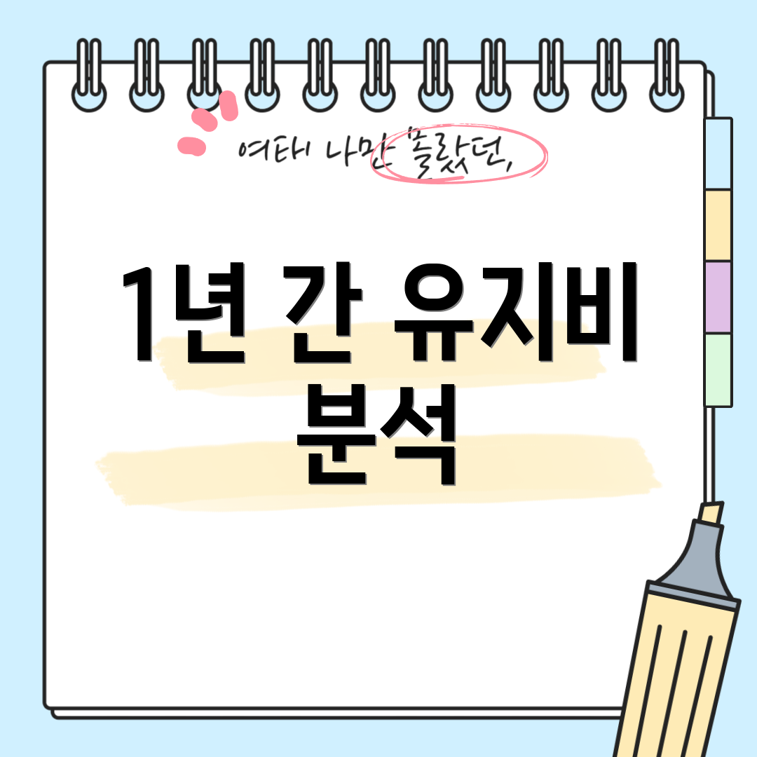 1년 간 유지비 분석