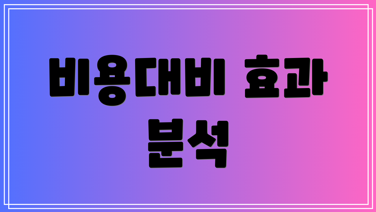 비용대비 효과 분석