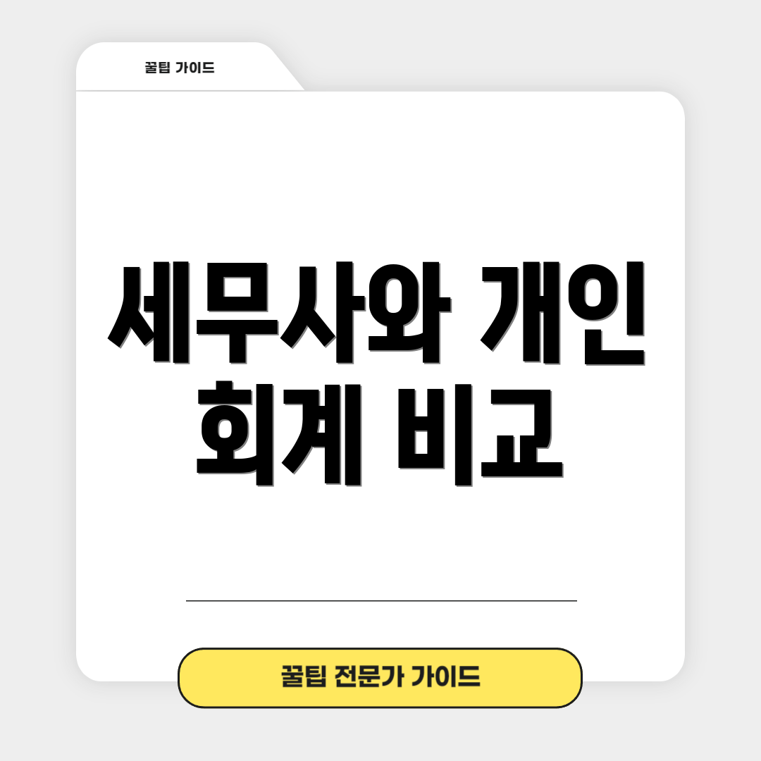 세무사와 개인 회계 비교
