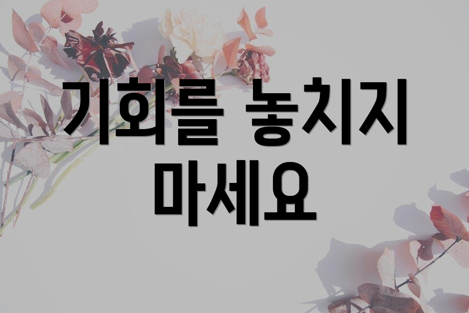 기회를 놓치지 마세요