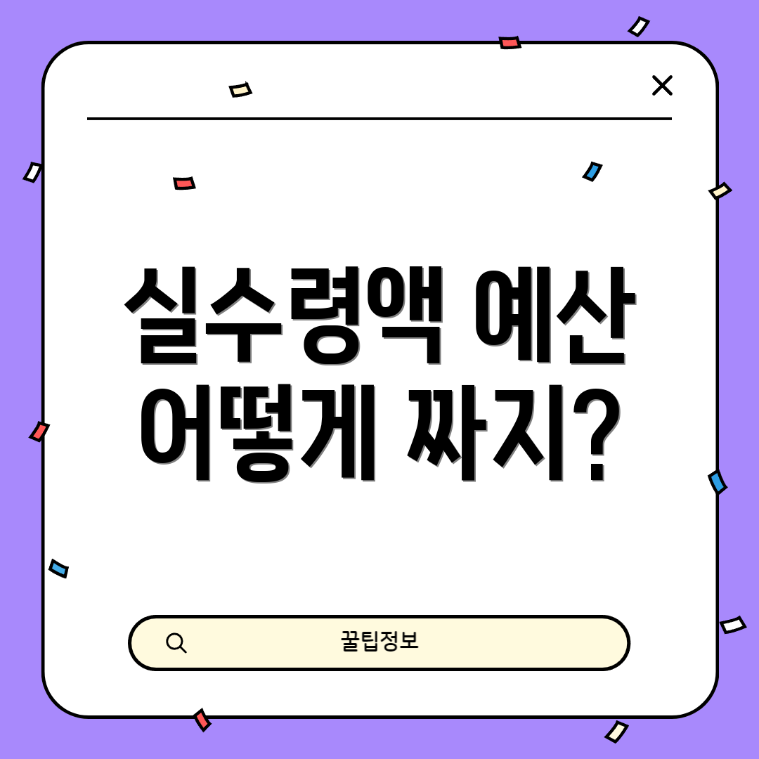 실수령액 예산 어떻게 짜지?