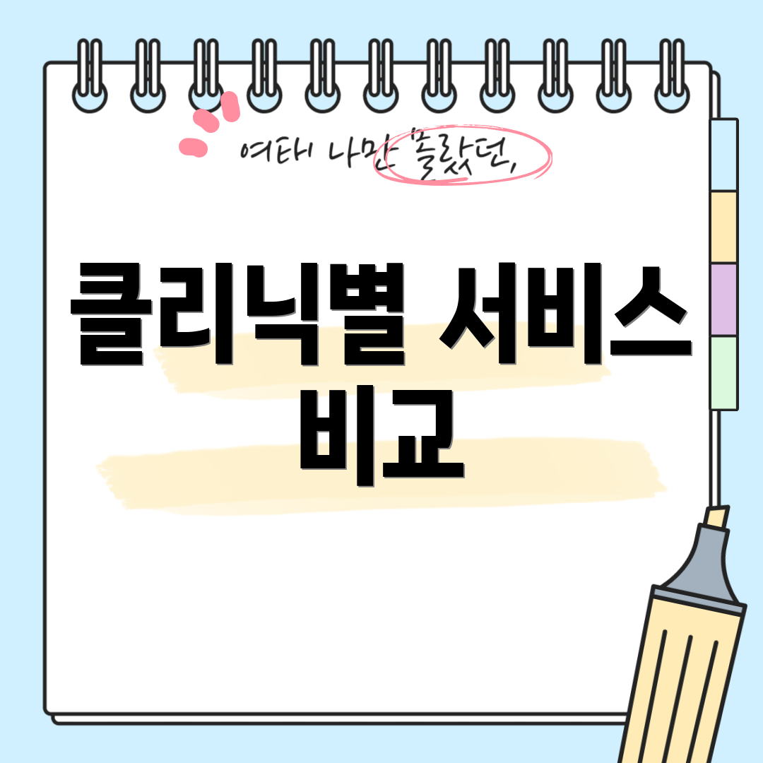 클리닉별 서비스 비교