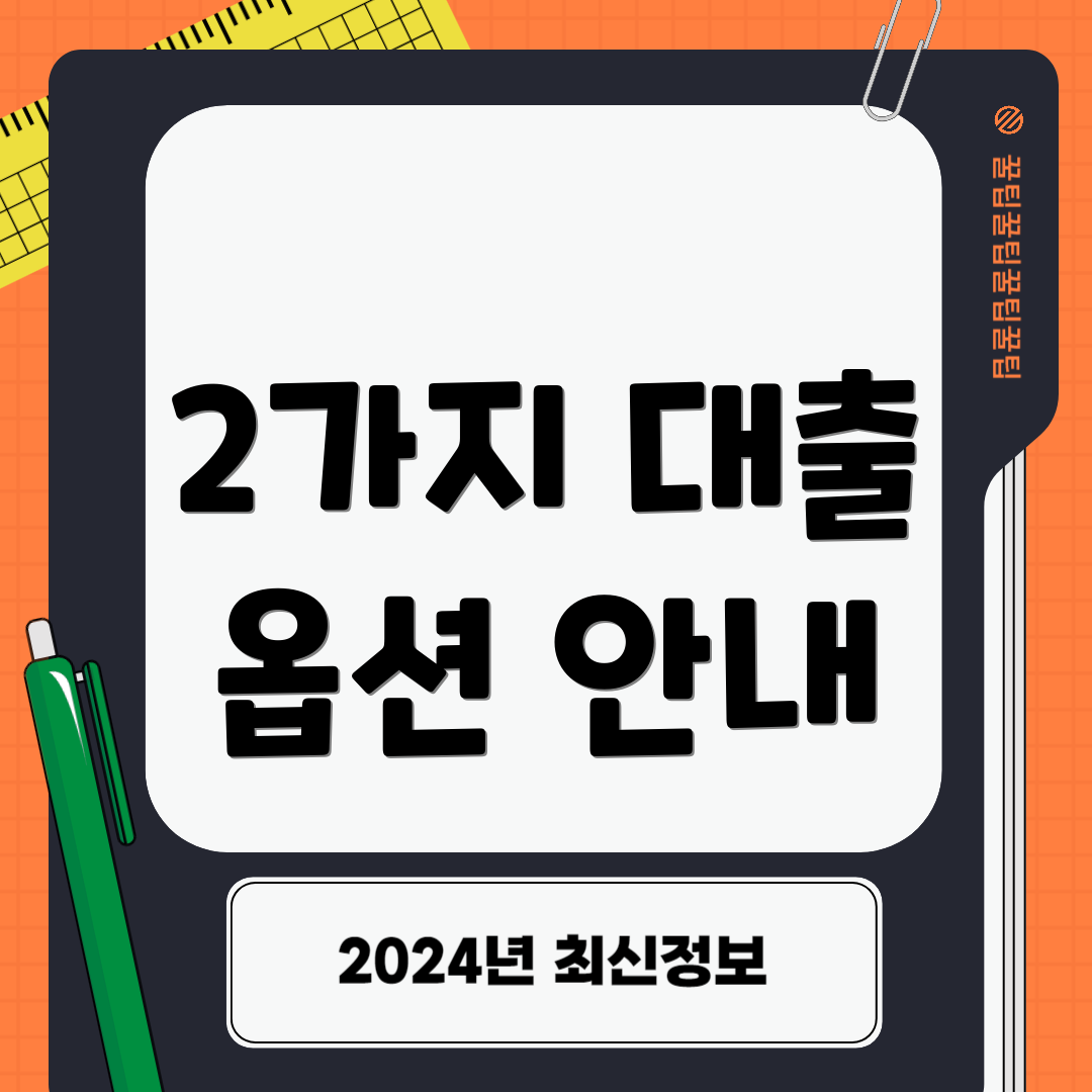 2가지 대출 옵션 안내