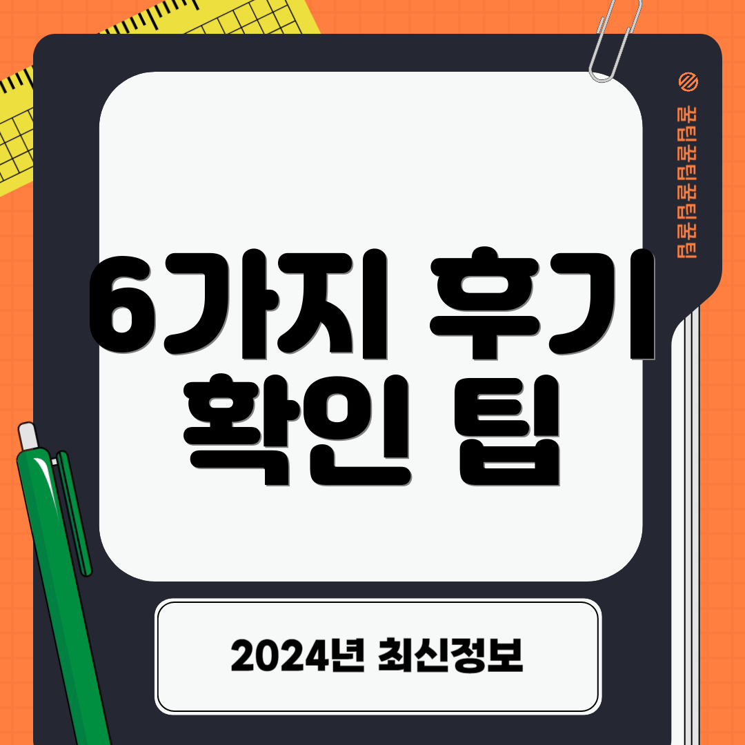 6가지 후기 확인 팁