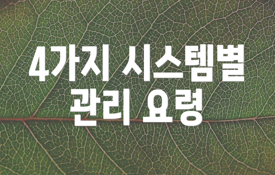 4가지 시스템별 관리 요령