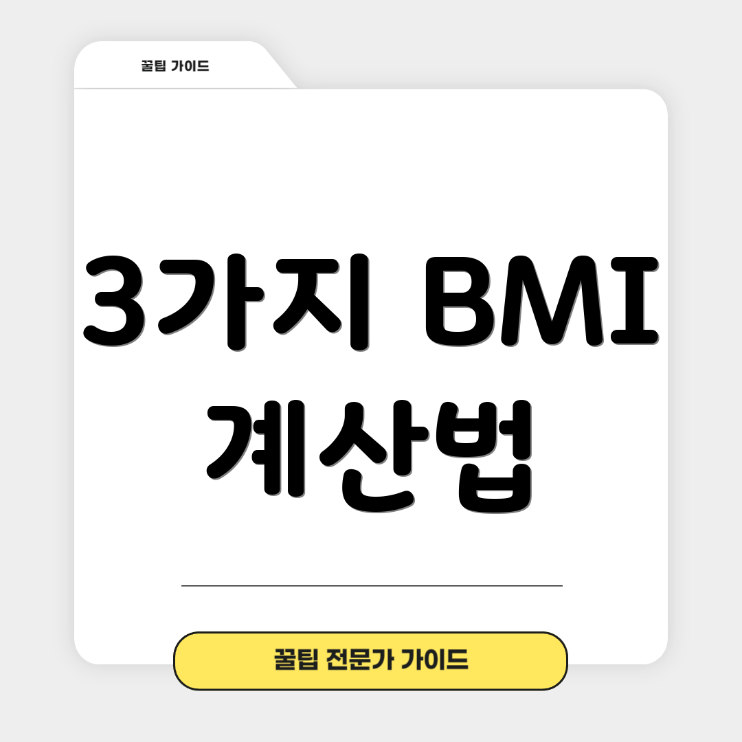 3가지 BMI 계산법
