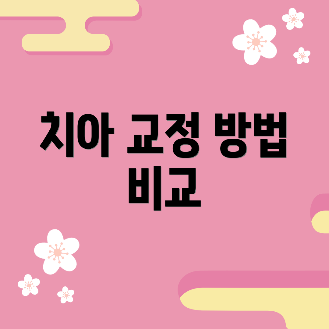 치아 교정 방법 비교