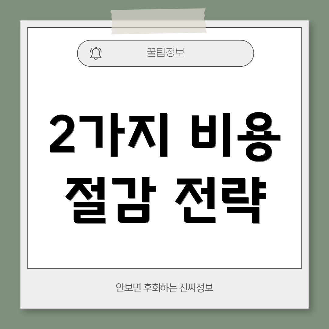 2가지 비용 절감 전략