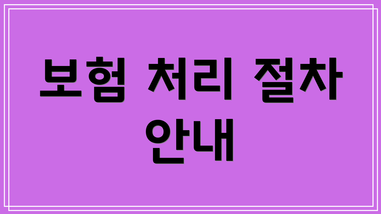 보험 처리 절차 안내