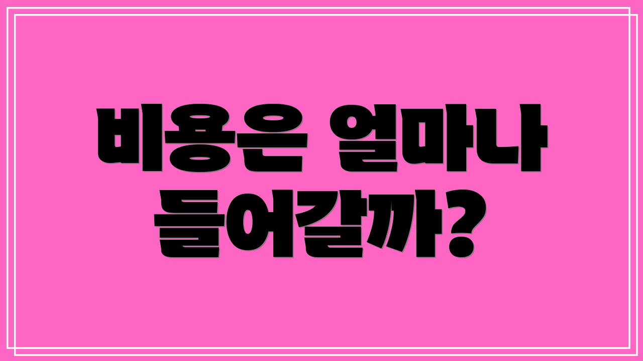 비용은 얼마나 들어갈까?