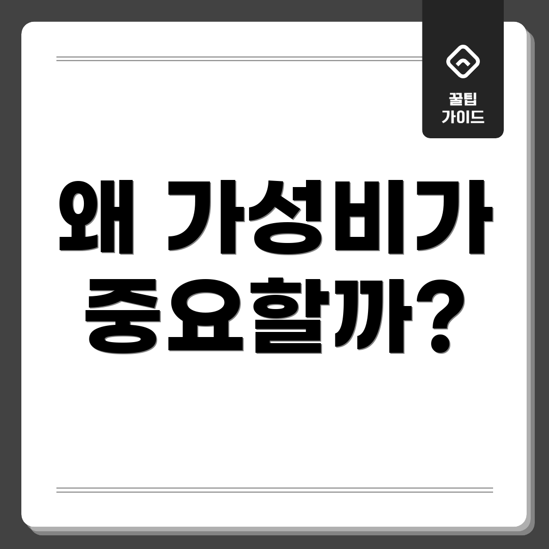 왜 가성비가 중요할까?