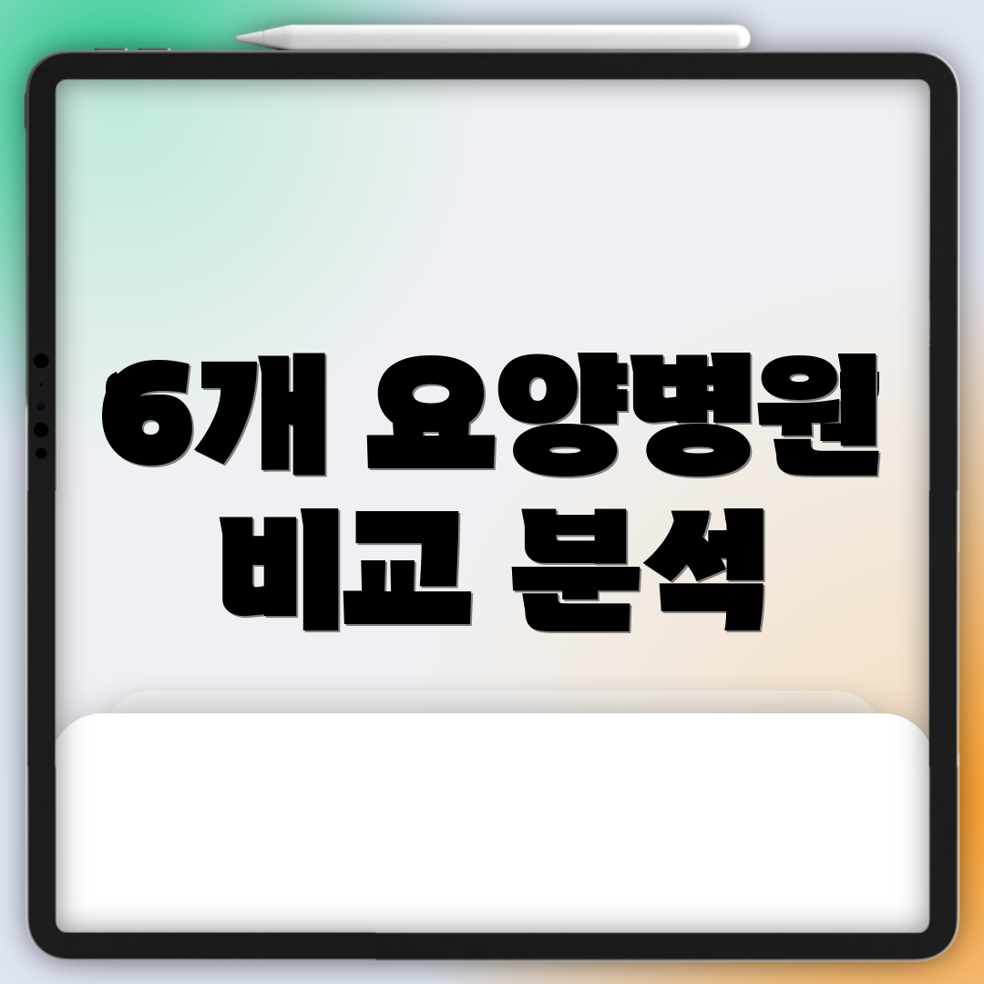 6개 요양병원 비교 분석