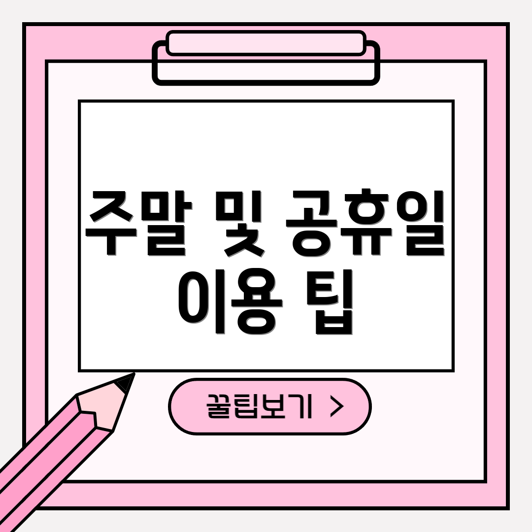 주말 및 공휴일 이용 팁