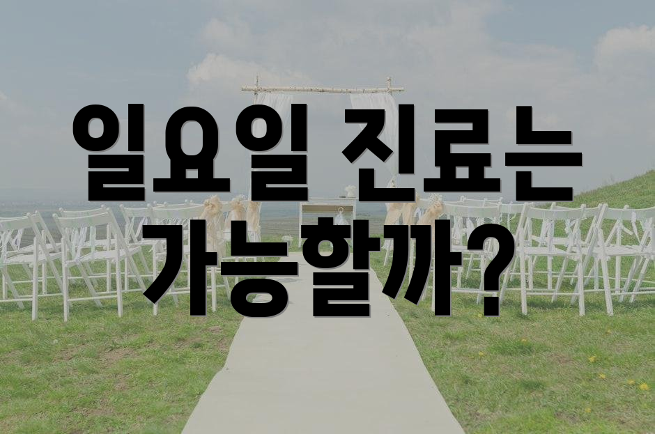 일요일 진료는 가능할까?