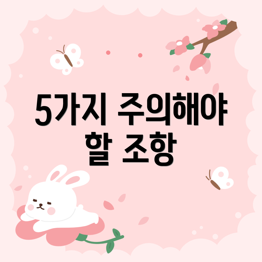 5가지 주의해야 할 조항