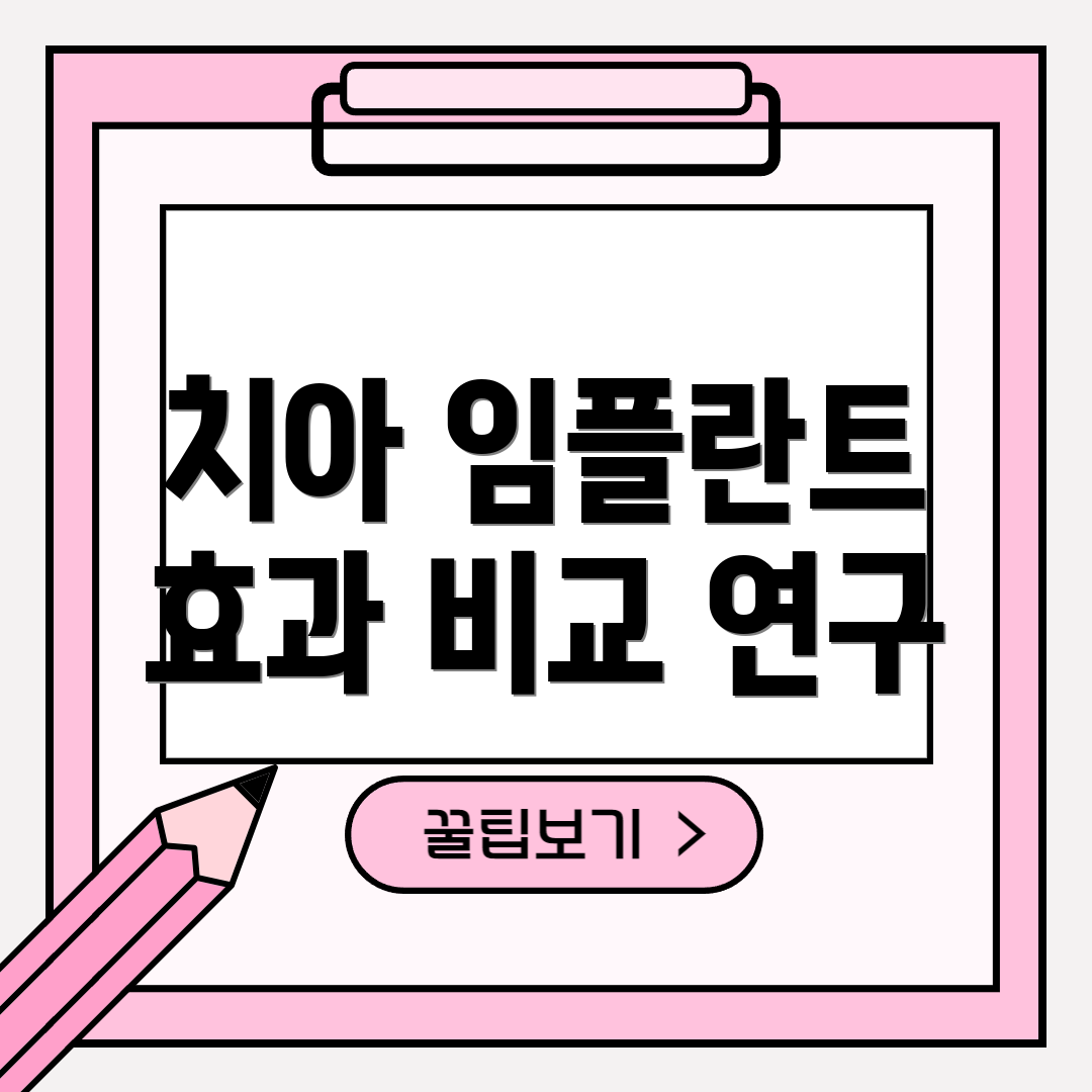 치아 임플란트 효과 비교 연구