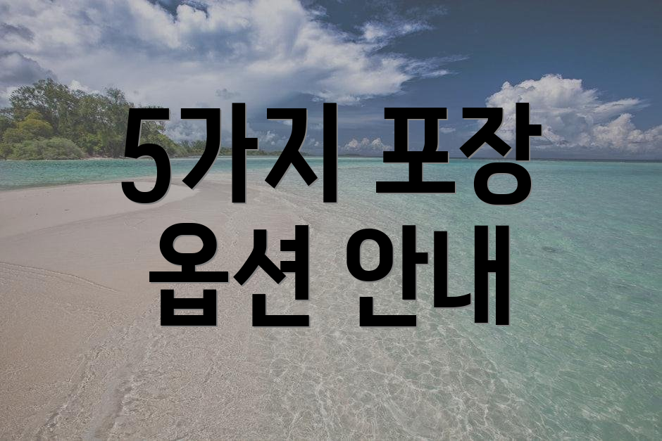 5가지 포장 옵션 안내