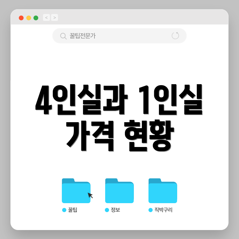 4인실과 1인실 가격 현황