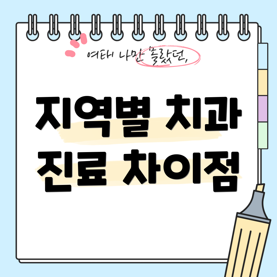 지역별 치과 진료 차이점