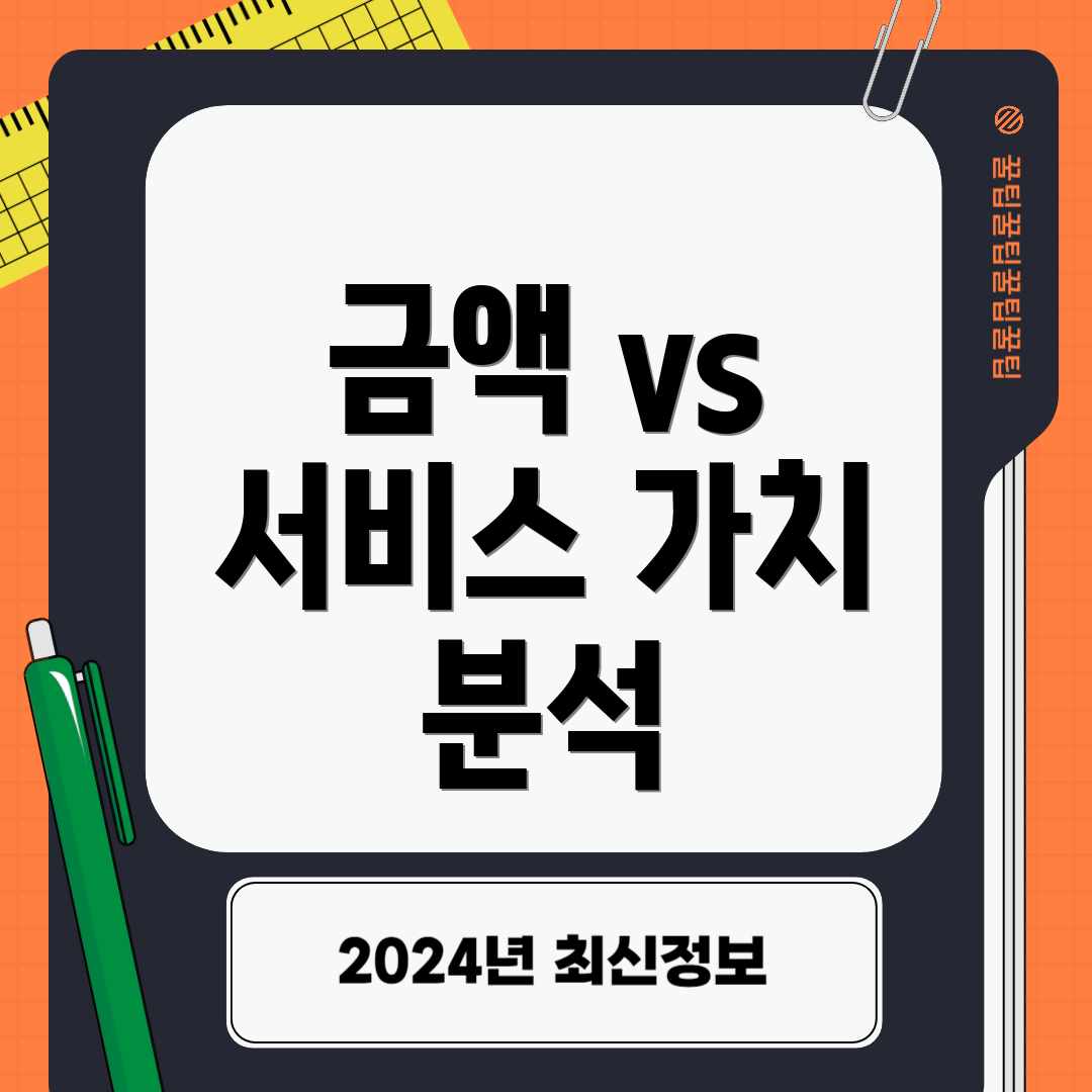 금액 vs 서비스 가치 분석